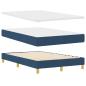 Preview: Boxspringbett mit Kissen mit Kopfteil Blau 120 x 190 cm Stoff