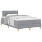 Preview: Boxspringbett mit Kissen Hellgrau 120 x 200 cm Stoff