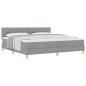 Preview: Boxspringbett mit Kissen Hellgrau 200 x 200 cm Stoff
