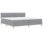 Preview: Boxspringbett mit Kissen Hellgrau 200 x 200 cm Stoff