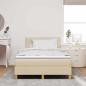 Preview: Boxspringbett mit Kissen mit Kopfteil Creme 120 x 190 cm Stoff