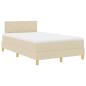 Preview: Boxspringbett mit Kissen mit Kopfteil Creme 120 x 190 cm Stoff