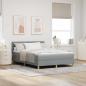 Preview: ARDEBO.de - Boxspringbett mit Kissen Hellgrau 140 x 190 cm Stoff