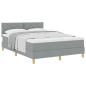 Preview: Boxspringbett mit Kissen Hellgrau 140 x 190 cm Stoff
