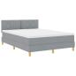 Preview: Boxspringbett mit Kissen Hellgrau 140 x 190 cm Stoff