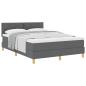 Preview: Boxspringbett mit Kissen Dunkelgrau 140 x 190 cm Stoff