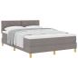 Preview: Boxspringbett mit Kissen mit Kopfteil Taupe 140 x 190 cm Stoff