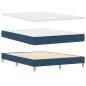 Preview: Boxspringbett mit Kissen mit Kopfteil Blau 140 x 190 cm Stoff