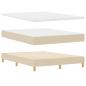 Preview: Boxspringbett mit Kissen mit Kopfteil Creme 160 x 200 cm Stoff