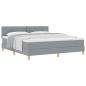 Preview: Boxspringbett mit Kissen Hellgrau 180 x 200 cm Stoff