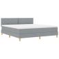 Preview: Boxspringbett mit Kissen Hellgrau 180 x 200 cm Stoff