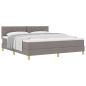 Preview: Boxspringbett mit Kissen mit Kopfteil Taupe 180 x 200 cm Stoff