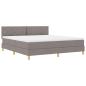 Preview: Boxspringbett mit Kissen mit Kopfteil Taupe 180 x 200 cm Stoff