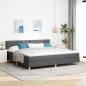 Preview: ARDEBO.de - Boxspringbett mit Kissen Dunkelgrau 200 x 200 cm Stoff
