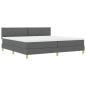 Preview: Boxspringbett mit Kissen Dunkelgrau 200 x 200 cm Stoff