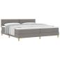 Preview: Boxspringbett mit Kissen mit Kopfteil Taupe 200 x 200 cm Stoff