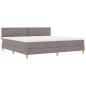 Preview: Boxspringbett mit Kissen mit Kopfteil Taupe 200 x 200 cm Stoff