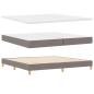 Preview: Boxspringbett mit Kissen mit Kopfteil Taupe 200 x 200 cm Stoff