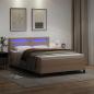 Preview: Boxspringbett mit Matratze Cappuccino 140 x 190 cm Kunstleder