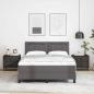 Preview: ARDEBO.de - Boxspringbett mit Matratze Grau 140 x 200 cm Kunstleder
