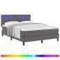 Preview: Boxspringbett mit Matratze Grau 140 x 200 cm Kunstleder