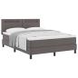 Preview: Boxspringbett mit Matratze Grau 140 x 200 cm Kunstleder