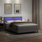 Preview: Boxspringbett mit Matratze Grau 140 x 200 cm Kunstleder