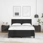 Preview: ARDEBO.de - Boxspringbett mit Matratze Schwarz 160 x 200 cm Kunstleder