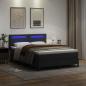 Preview: Boxspringbett mit Matratze Schwarz 160 x 200 cm Kunstleder
