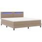 Preview: Boxspringbett mit Matratze Cappuccino 180 x 200 cm Kunstleder