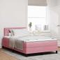 Preview: ARDEBO.de - Boxspringbett mit Matratze mit Kopfteil Rosa 120 x 200 cm Samt