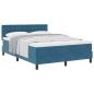 Preview: Boxspringbett mit Matratze Dunkelblau 160 x 200 cm Samt
