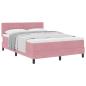 Preview: Boxspringbett mit Matratze mit Kopfteil Rosa 160 x 200 cm Samt
