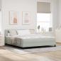 Preview: ARDEBO.de - Boxspringbett mit Matratze Hellgrau 180 x 200 cm Samt