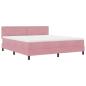 Preview: Boxspringbett mit Kopfteil Rosa 180 x 200 cm Samt