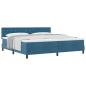 Preview: Boxspringbett mit Matratze Dunkelblau 200 x 200 cm Samt