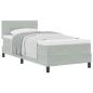 Preview: Boxspringbett mit Kopfteil Hellgrau 80 x 200 cm Samt