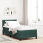 Preview: ARDEBO.de - Boxspringbett mit Kopfteil Dunkelgrün 100 x 200 cm Samt