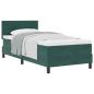 Preview: Boxspringbett mit Kopfteil Dunkelgrün 100 x 200 cm Samt