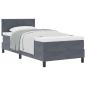 Preview: Boxspringbett mit Kopfteil Dunkelgrau 100 x 200 cm Samt