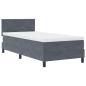 Preview: Boxspringbett mit Kopfteil Dunkelgrau 100 x 200 cm Samt