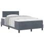 Preview: Boxspringbett mit Kopfteil Dunkelgrau 120 x 190 cm Samt