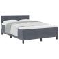 Preview: Boxspringbett mit Kopfteil Dunkelgrau 140 x 190 cm Samt