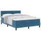Preview: Boxspringbett mit Kopfteil Dunkelblau 140 x 190 cm Samt