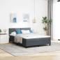Preview: ARDEBO.de - Boxspringbett mit Kopfteil Dunkelgrau 140 x 200 cm Samt