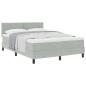 Preview: Boxspringbett mit Kopfteil Hellgrau 160 x 200 cm Samt