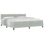 Preview: Boxspringbett mit Kopfteil Hellgrau 200 x 200 cm Samt