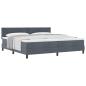 Preview: Boxspringbett mit Kopfteil Dunkelgrau 200 x 200 cm Samt