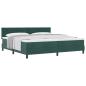 Preview: Boxspringbett mit Kopfteil Dunkelgrün 200 x 200 cm Samt