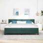 Preview: Boxspringbett mit Kopfteil Dunkelgrün 200 x 200 cm Samt